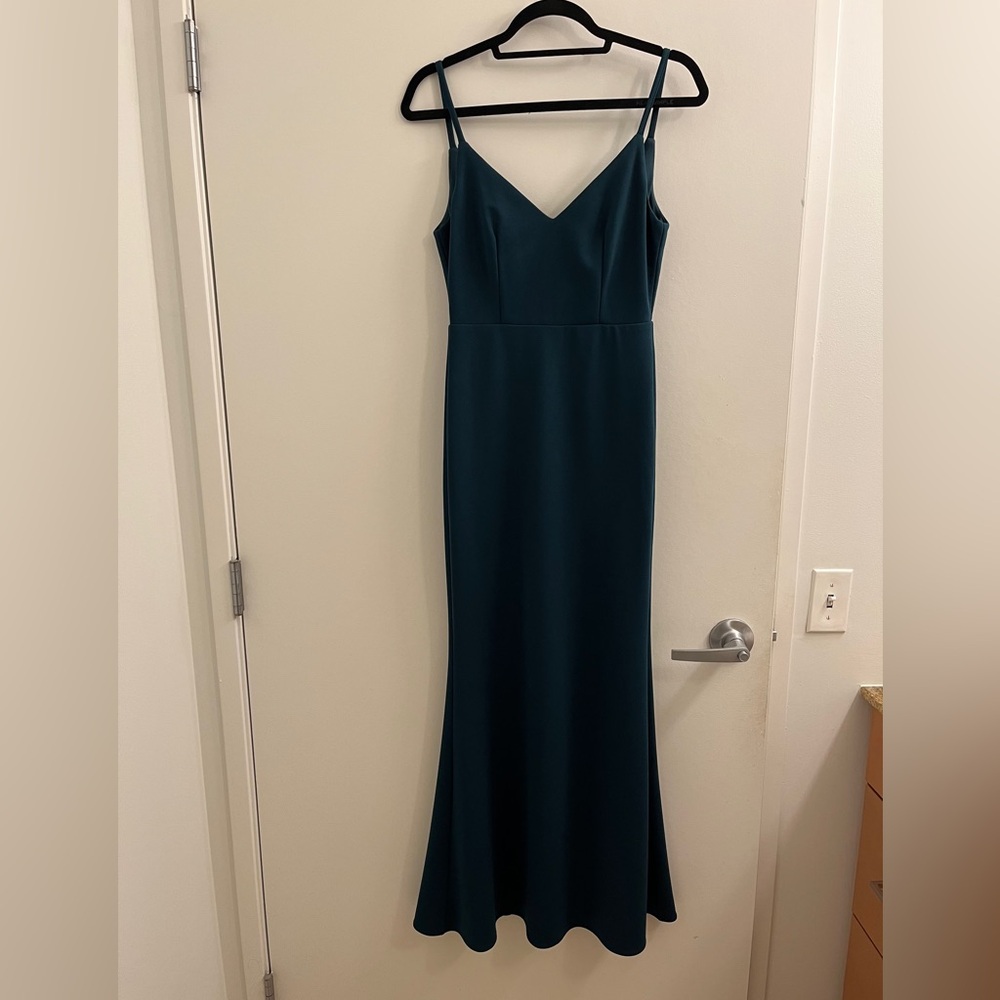 Moments of Bliss Forest Green Backless Mermaid Maxi Dress (Xsmall)